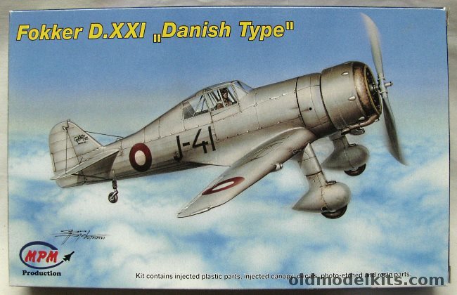 MPM 1/72 TWO Fokker D-XXI Danish Type, 72544 plastic model kit